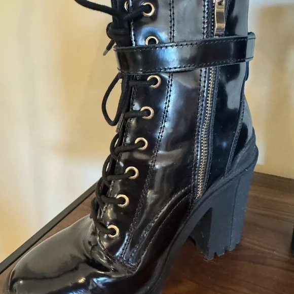 ALDO Uplift Heel - Chunky Heel Combat Boots - Picture 3 of 7